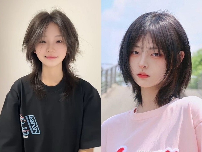 Tóc mullet layer nữ 