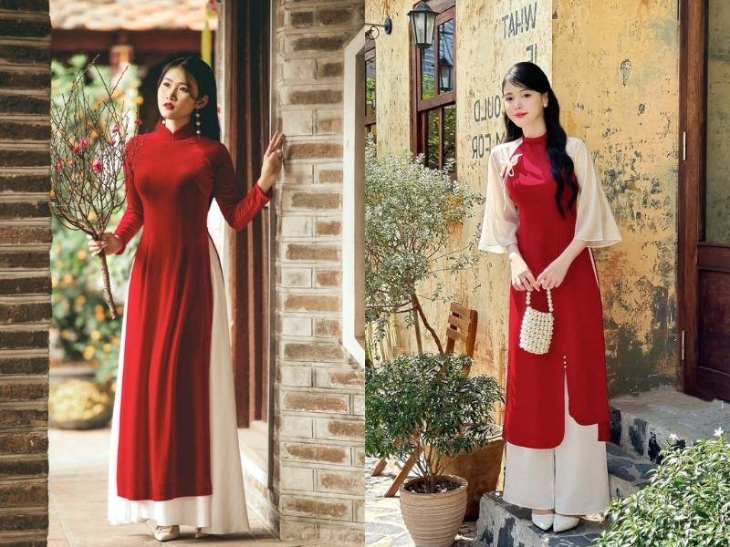 Phối áo dài với quần trắng