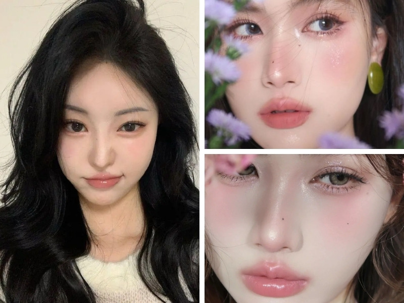 Tone makeup pink beige Hàn Quốc