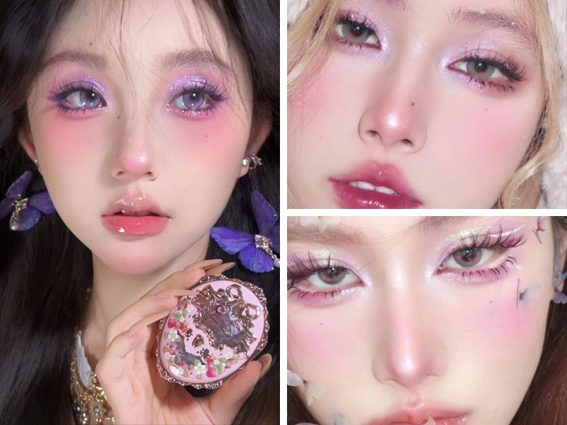 Kiểu makeup tông hồng tím