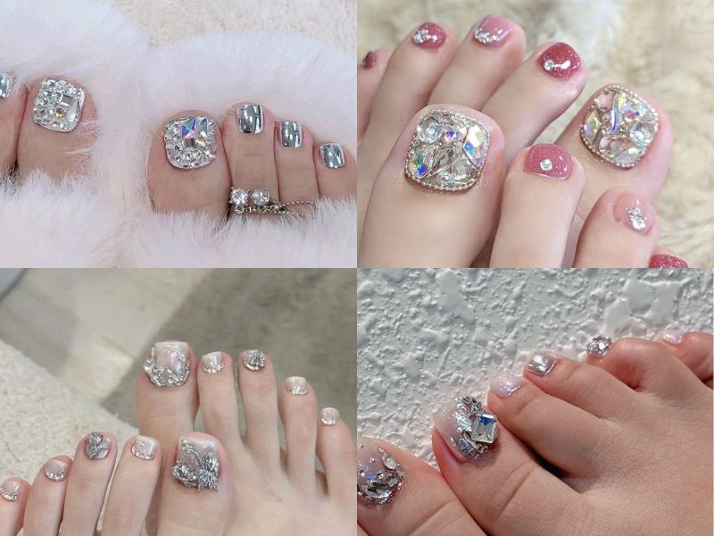 nail chân đính đá to