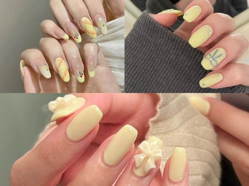 nail cho da ngăm màu vàng