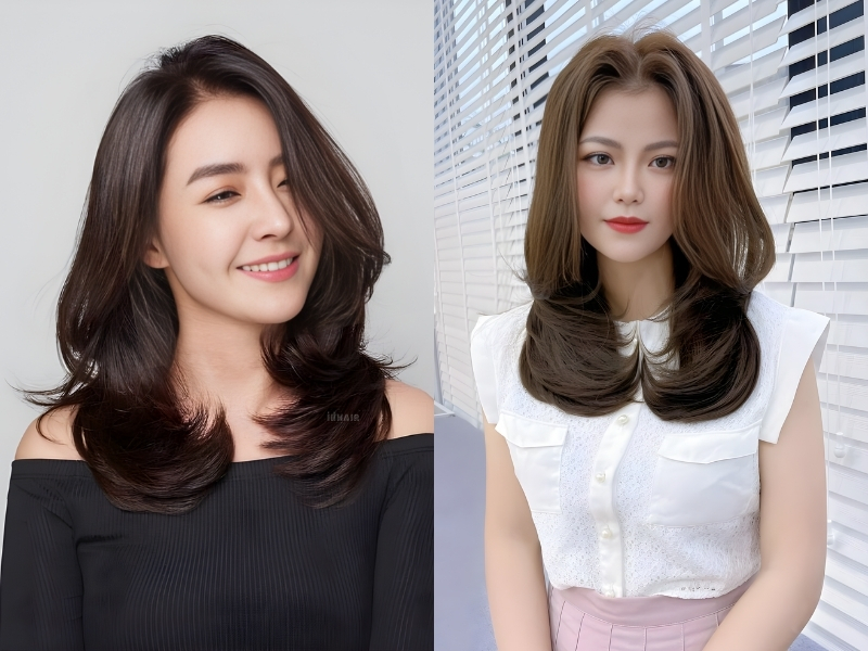 Tóc uốn sóng bung layer tầng cao (