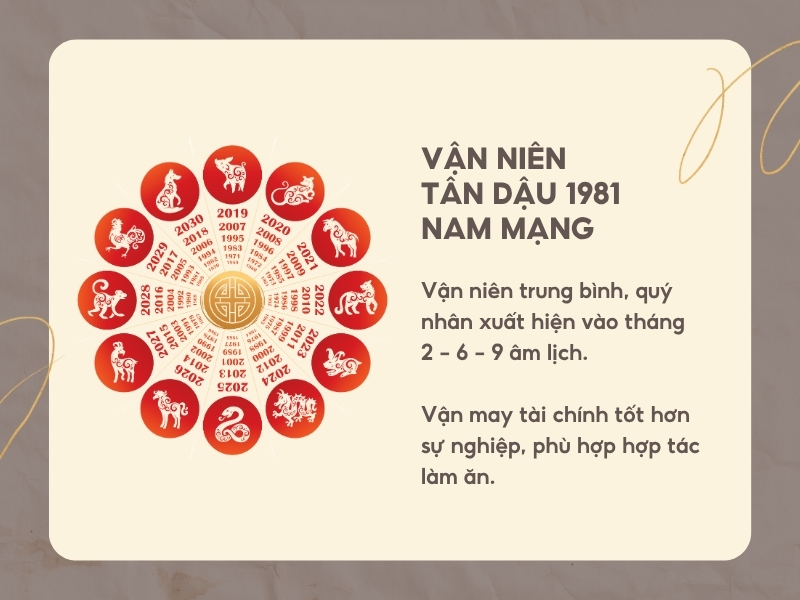 Vận niên năm 2026 của nam Tân Dậu 1981