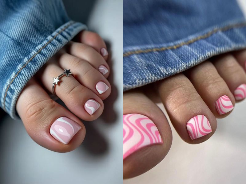 màu móng chân hồng đất