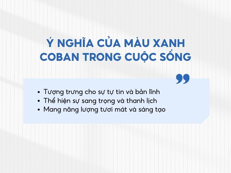 Ý nghĩa của màu xanh coban trong cuộc sống