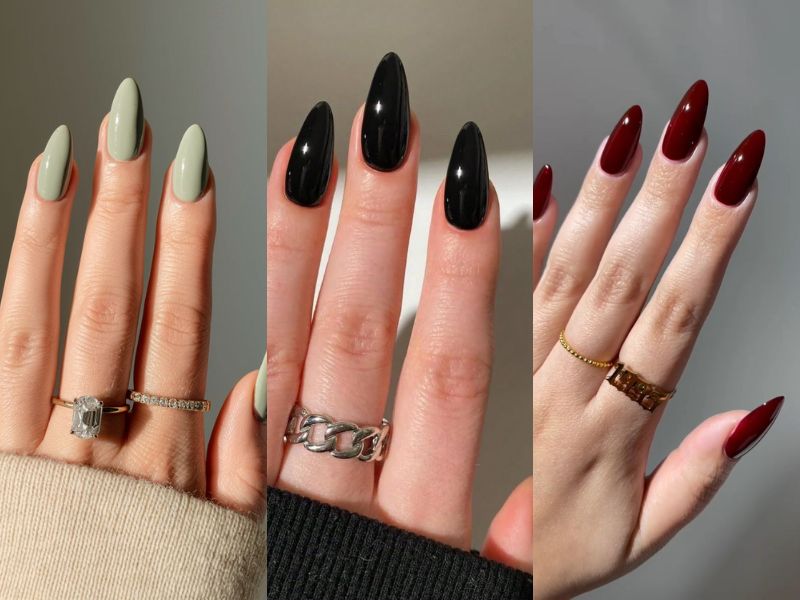 mẫu nail dài trơn