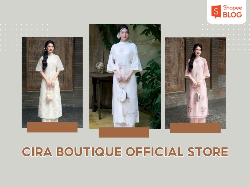 Cira Boutique shop bán áo dài xanh lá trên shopee
