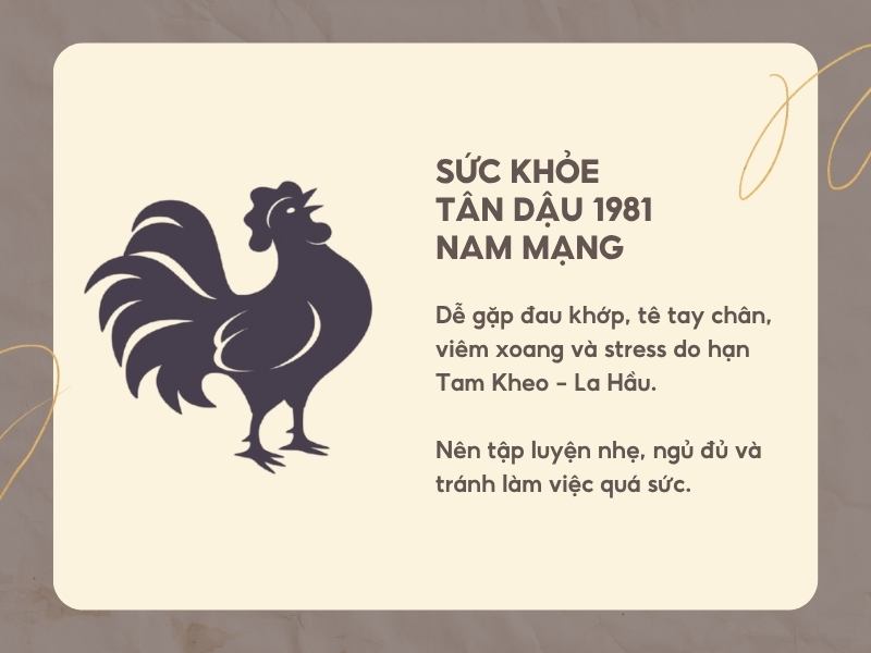 Sức khỏe năm 2026 của nam Tân Dậu 1981