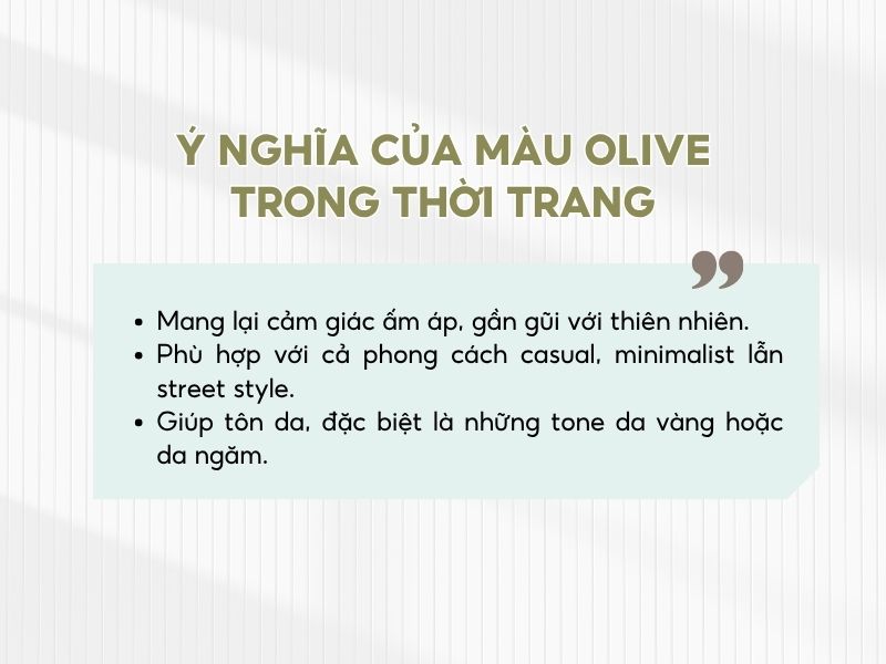 Ý nghĩa của màu olive 
