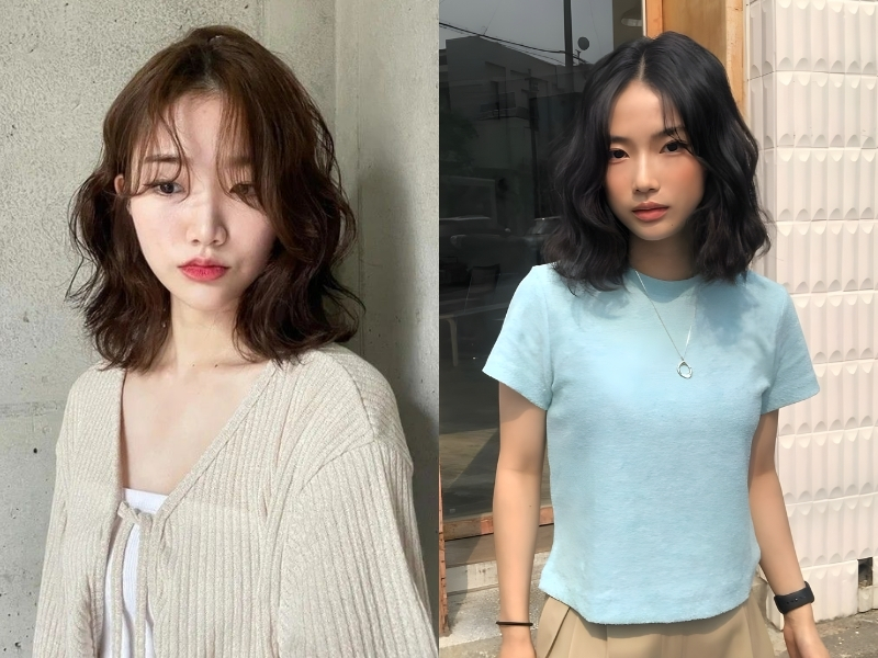 Tóc uốn lơi ngang vai 