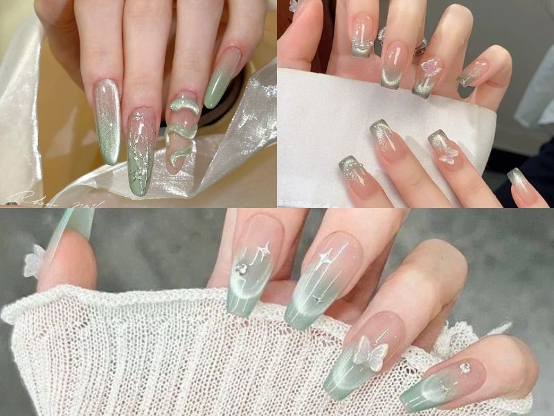 nail xanh ngọc mắt mèo