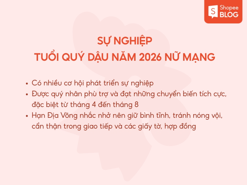Sự nghiệp tuổi Quý Dậu 1993 nữ mạng