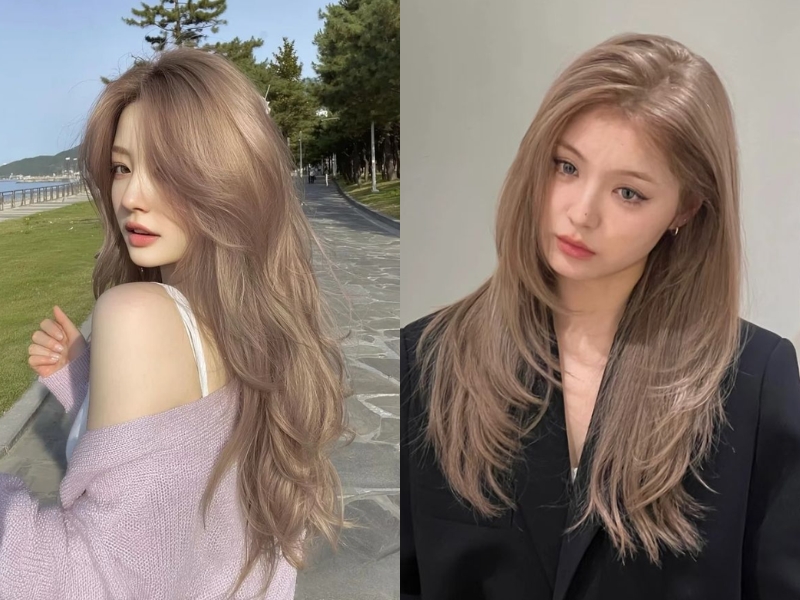 Tóc nhuộm màu nâu khói