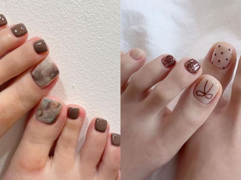 nail màu nâu hàn quốc