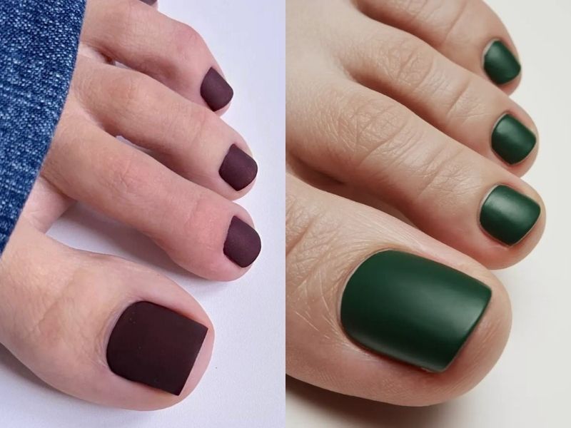mẫu nail chân nhám