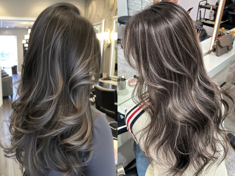 tóc highlight nền đen