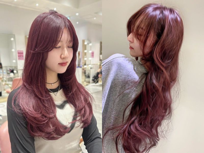 tóc đỏ nâu hồng berry