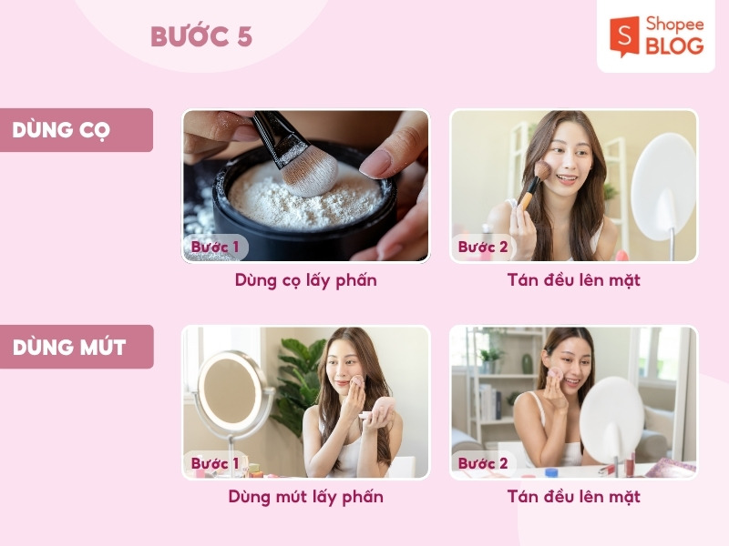 Bước phủ phấn cho da