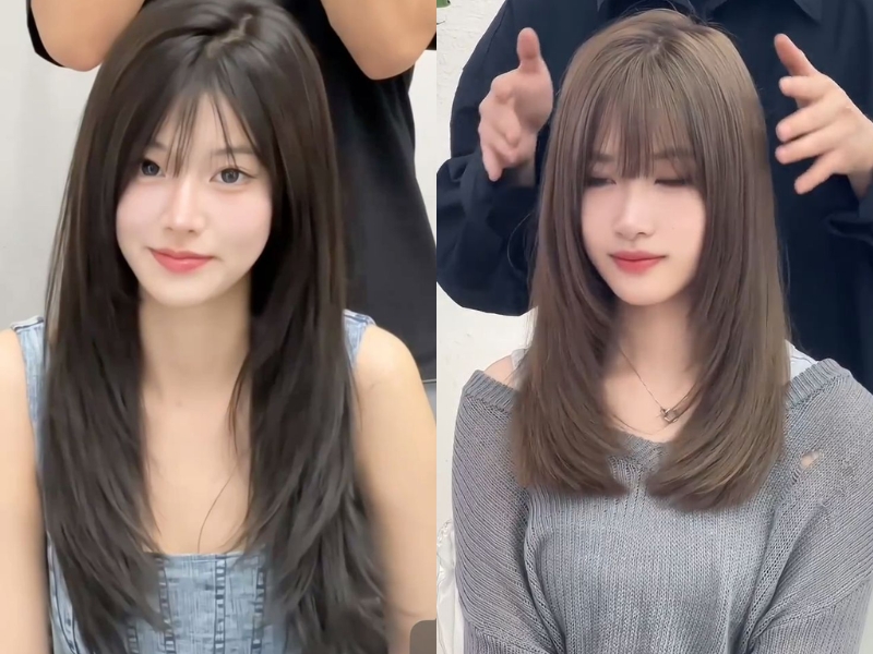 mái ngố duỗi thẳng