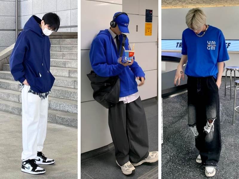 Cách phối đồ nam màu xanh dương cho da vàng