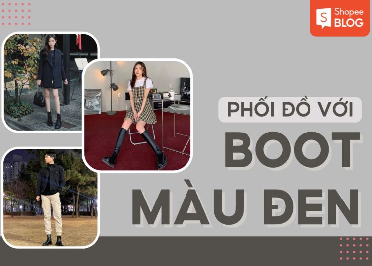 phối đồ với boot màu đen