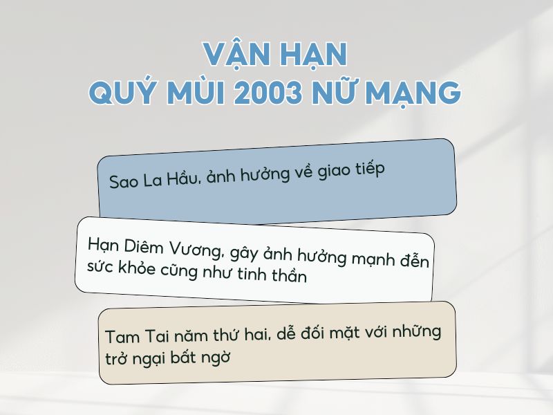 Vận hạn của nữ Quý Mùi năm 2026