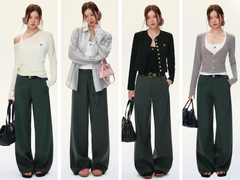 Các kiểu áo kết hợp với quần baggy nữ
