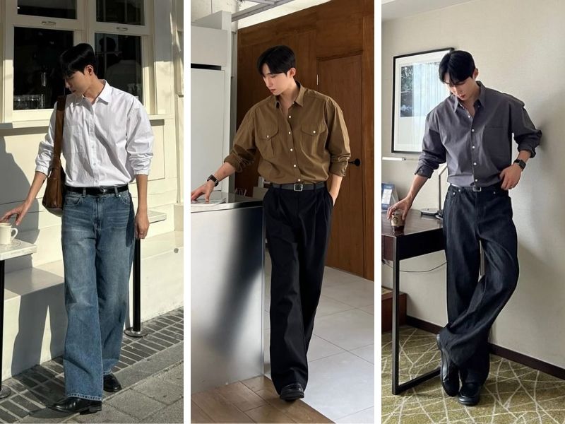 Phối đồ Tết cho nam với áo sơ mi