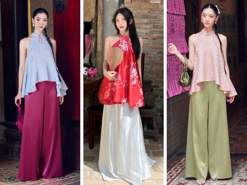 Set đồ đi chơi Tết cho nữ với áo yếm