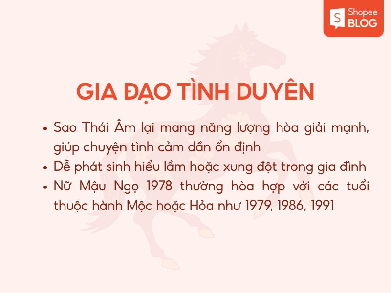 Tình duyên nữ tuổi Mậu Ngọ 1978 năm 2026