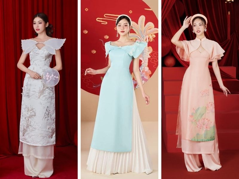 Outfit Tết cho nữ với áo dài cách tân