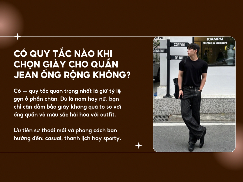 Nữ mặc quần jean ống rộng mang giày gì để trông cao hơn? 