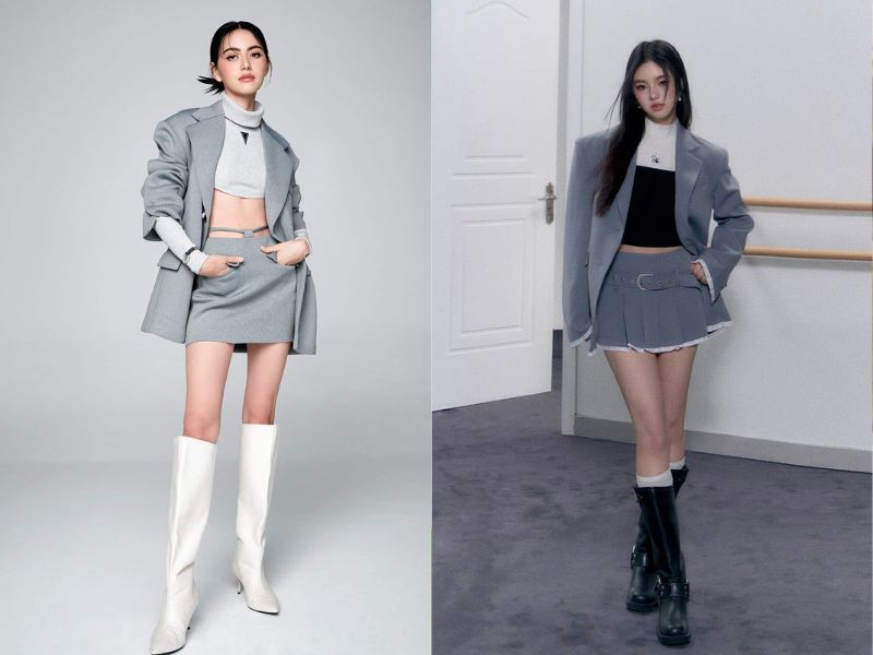 Áo croptop kết hợp vest