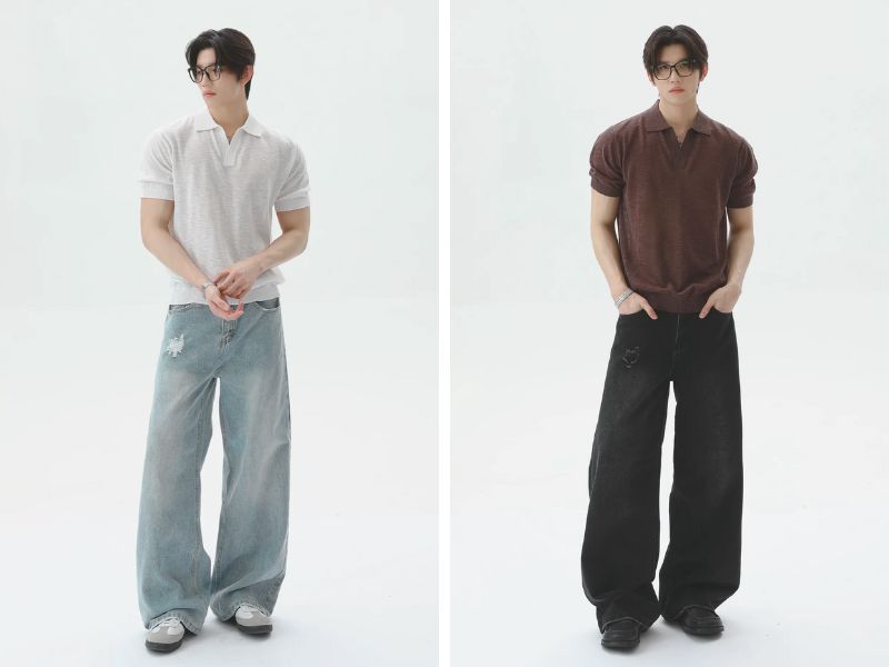 Cách phối đồ với quần baggy vá áo polo nam