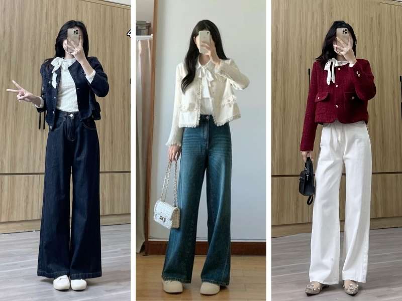 Phối outfit Tết cho nữ với quần dài