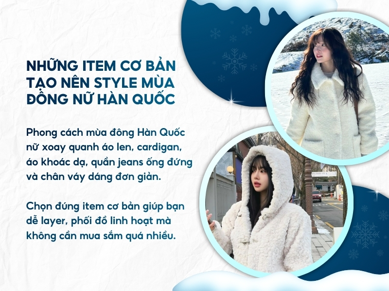 Những item cơ bản tạo nên style mùa đông nữ Hàn Quốc