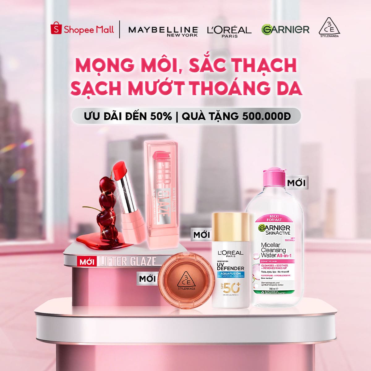 L’Oréal Paris, Maybelline, 3CE, Garnier