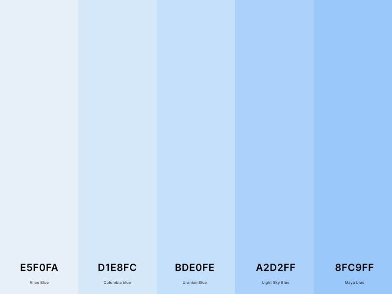 Các loại màu xanh da trời