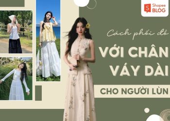 phối đồ với chân váy dài cho người lùn