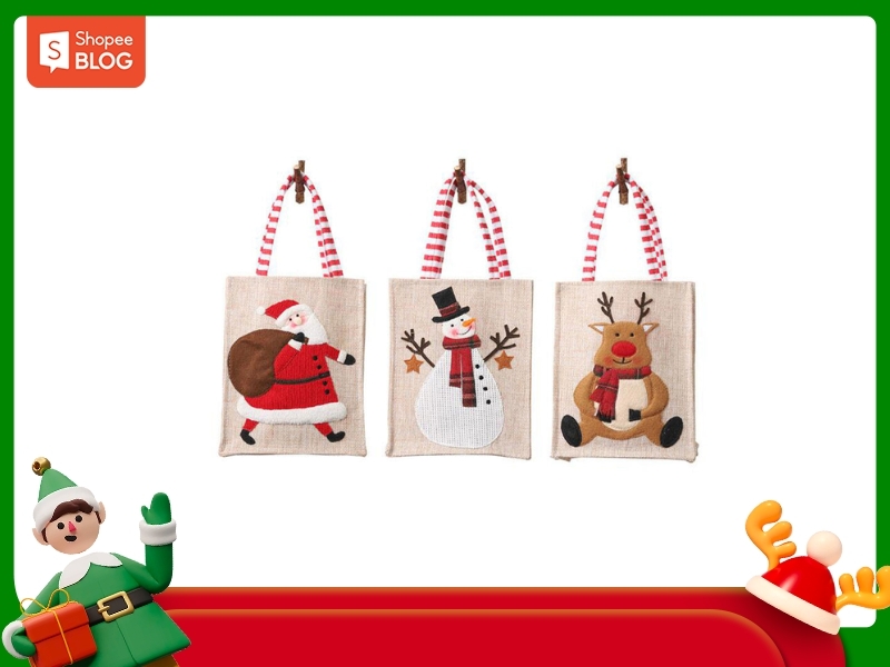 Túi tote tặng quà Giáng sinh 