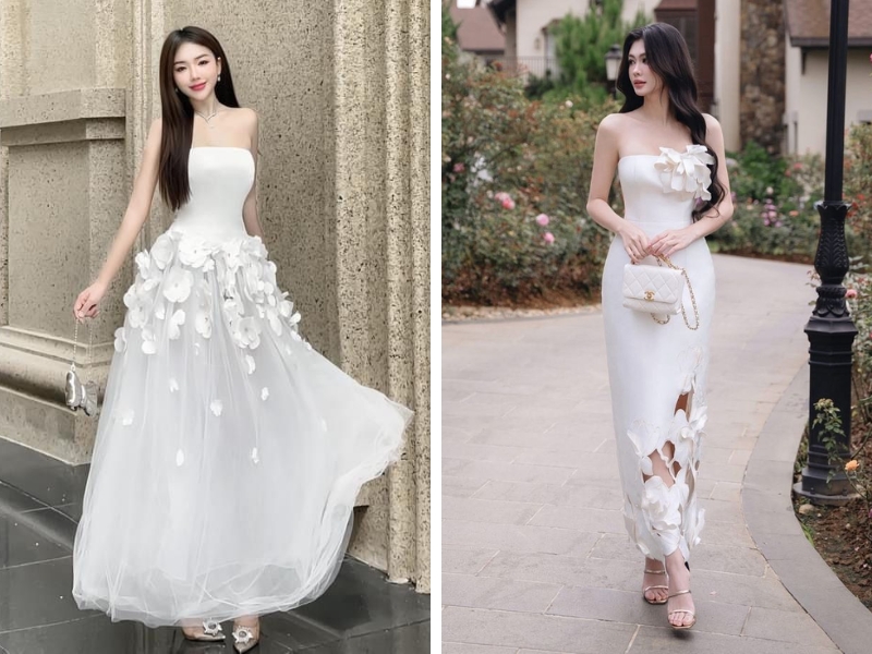 Chọn đầm cúp ngực đi dự tiệc