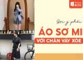 phối áo sơ mi với chân váy xòe