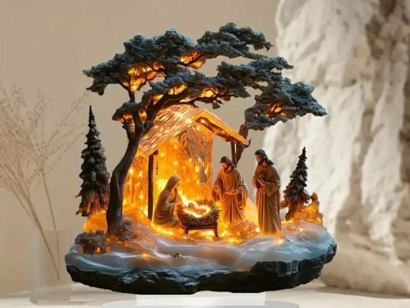 Mô hình hang đá Giáng sinh có đèn