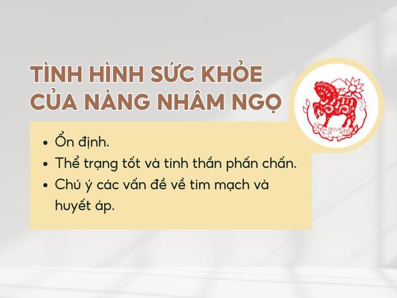 Nữ Nhâm Ngọ chú ý đến sức khỏe trong năm 2026