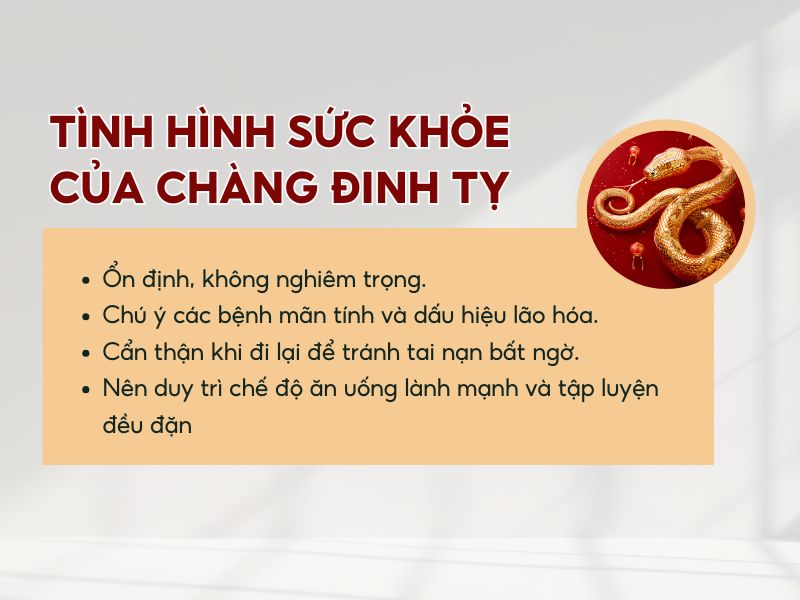 Tuổi Đinh Tỵ nam mạng 1977 chú ý đến sức khỏe trong năm 2026 