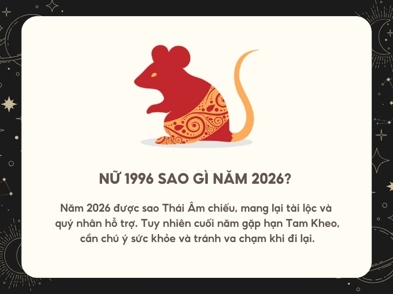 Nữ 1996 sao gì trong năm 2026?