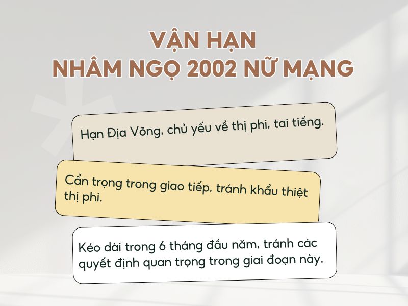 Vận hạn của nữ Nhâm Ngọ năm 2026