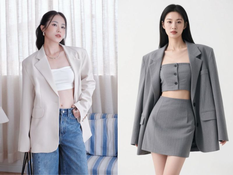 Áo ống mix vest nữ
