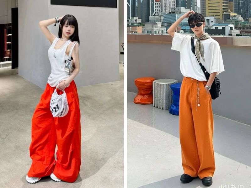 quần cam phối áo màu gì quần cam với áo trắng